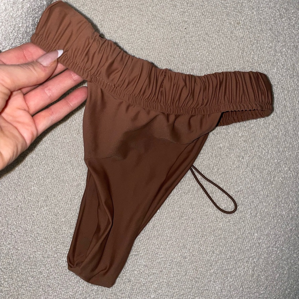 Brown Drawstring Ruched CECE Bikini Set - Picture 4 of 8